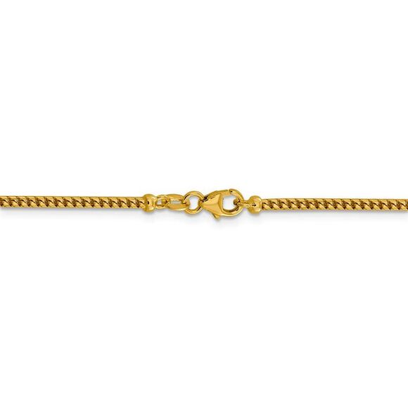 2mm 14k Yellow Gold Solid Franco Chain Necklace, 24 Inch - Picture 4 of 8